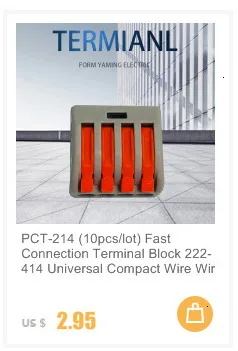 PCT-212(10 шт./лот) Универсальный Компактный провод соединитель проводки 2 Pin, проводниковый блок 0,08-2.5mm2 PCT212