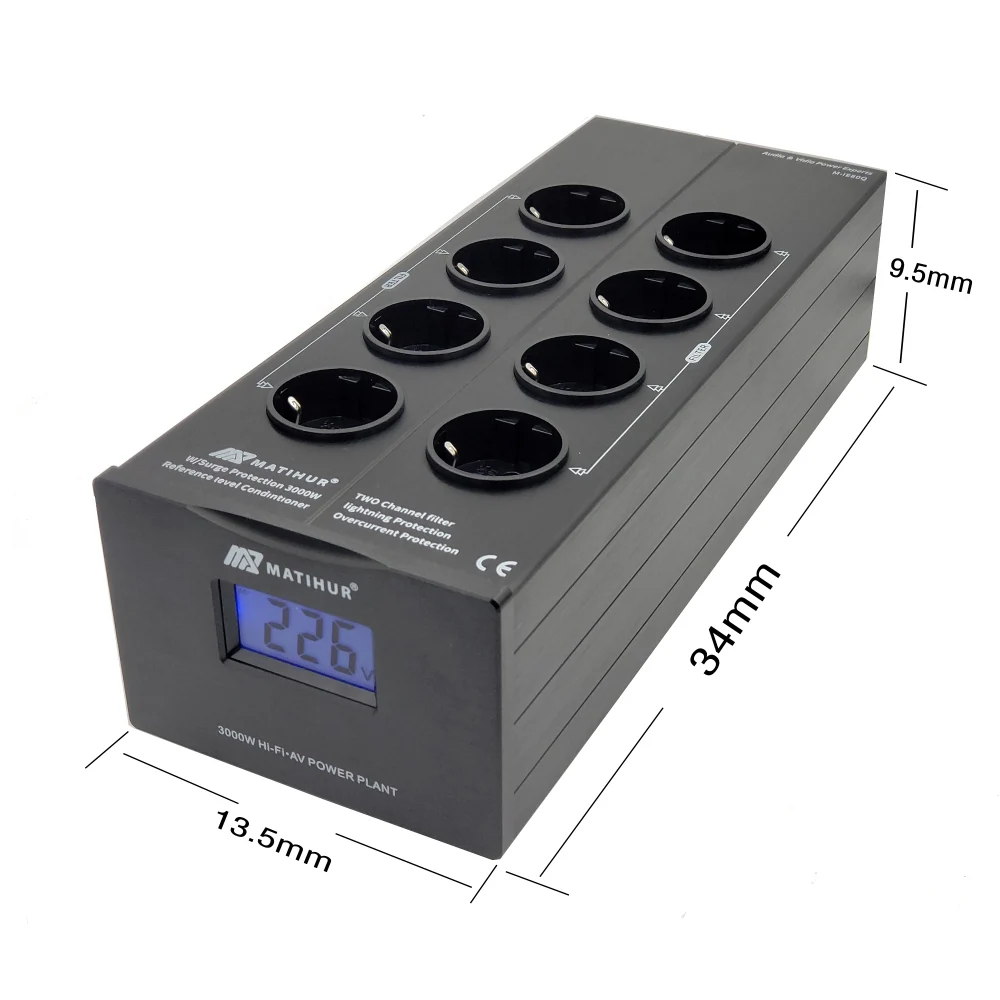 hifi matihur m tr80 audio noise ac power filter power conditioner power purifier surge protection with eu outlets power strip free global shipping