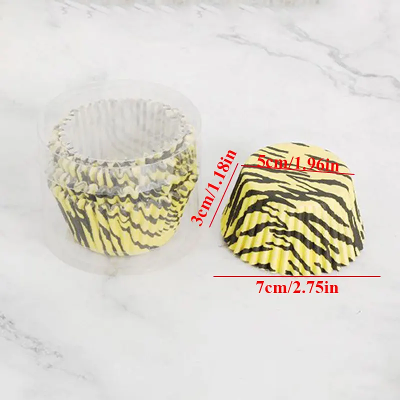 100 Oil-proof Barreled Rainbow Cake Paper Cup Baking Muffin Chocolate Sticky Rice Tray Party Mini Cups |
