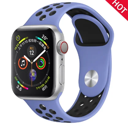 8 Band for Apple Watch 5 4 3 2 1 42MM 38MM soft Breathable strap Silicone Sports bands for Nike+ Iwatch series 5 4 3 40mm 44mm - Цвет ремешка: 8