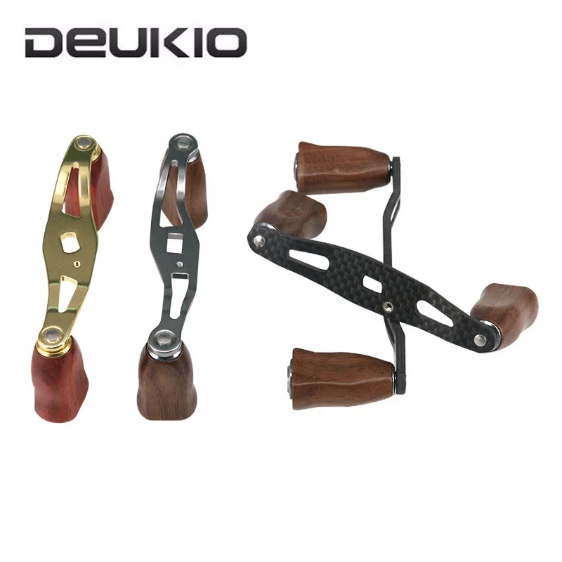 Металлическая Рыболовная катушка из углеродного волокна ручка с деревянными