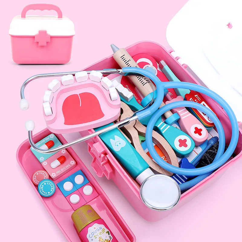 

17/28pcs Children Doctor Nurse Pretend Play Set Portable Suitcase Medical Tool Kids Child's Present Mini Doctor's Kit Gift