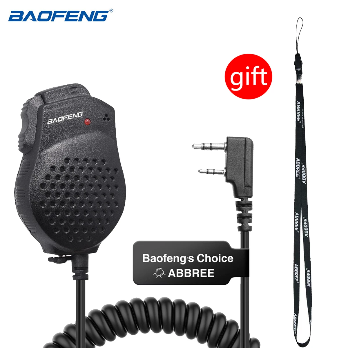 Baofeng UV-82 2 Dual PTT Динамик микрофон для UV-82Plus GT-5TP Портативный РАДИОТЕЛЕФОНА Walkie Talkie