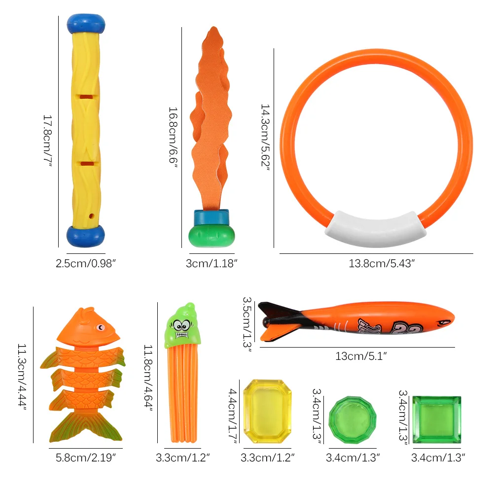 

32 Pcs/Set Of Children'S Diving Toy Set Underwater Swimming Diving Training Toy Waterproof Diving Training Gift For Children