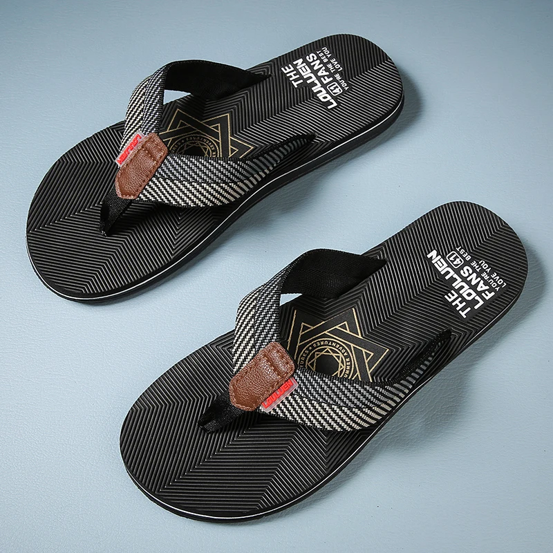 

Summer Hot Sell Style Webbing Upper Flip Flops Male Casual Flat Slippers Convenient Outdoor Beach Shoes Men Fashion Sandals A18