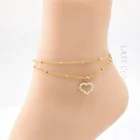 316L нержавеющая сталь Новая мода высокосортное ювелирное изделие с микой встроенный Циркон любящее сердце Форма очарование 2 Слои и украшениями в виде цепочек и кругов из бисера браслет для женщин