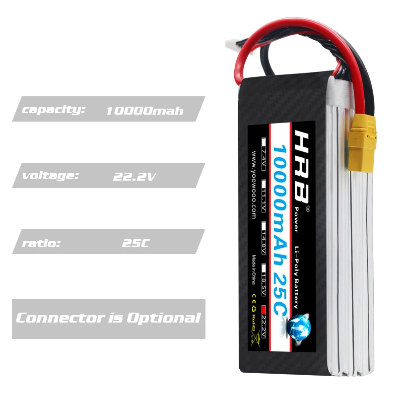 hrb lipo 3s 4s 6s батарея 10000mah 12000mah 16000mah 22000mah 111 v 148 v 222 v xt60 t deans xt90 rc з