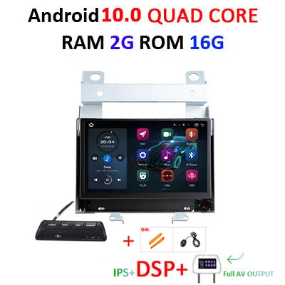 Автомобильный мультимедийный плеер 2 Din Android 10 для Land Rover/freelander 2 2007-2012 gps Automotivo без dvd Радио Wifi OBD2 DVR ips DSP - Цвет: 2G 16G IPS FULL