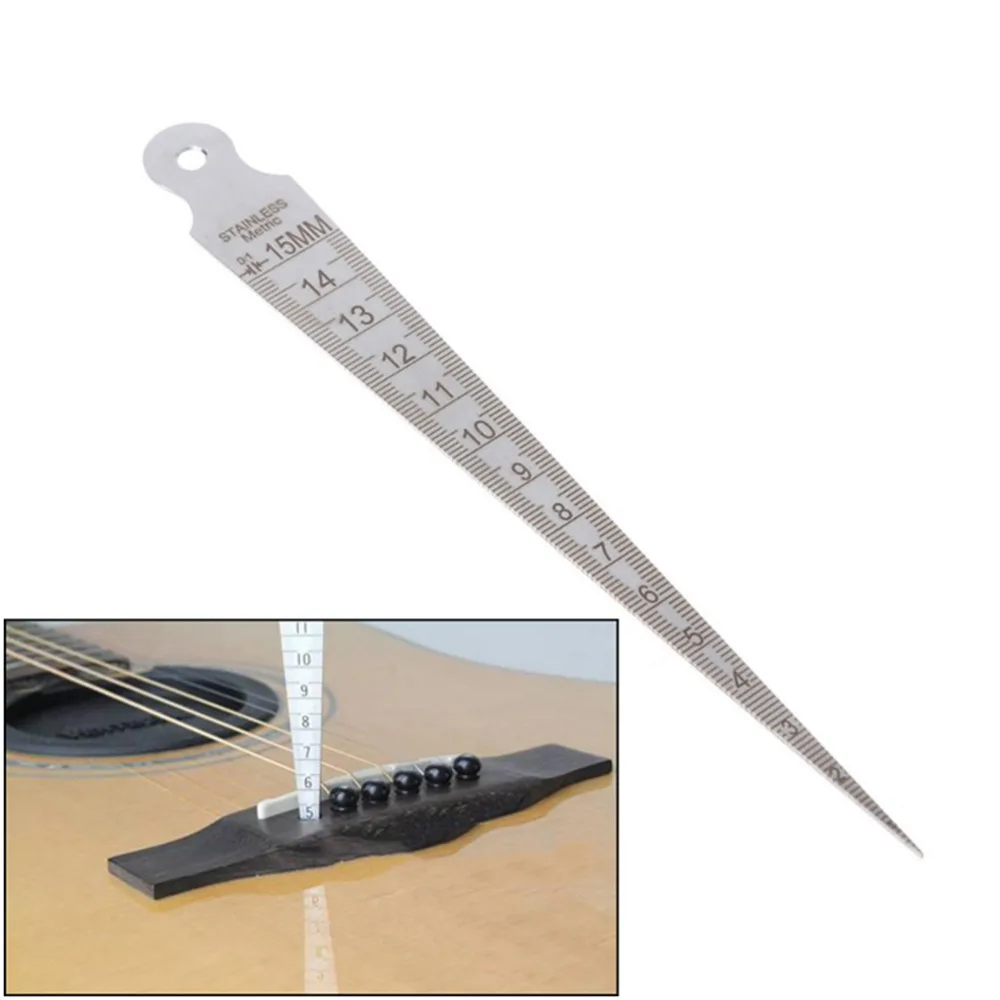 

Acoustic Guitar Setup 1-15mm Hole Gap Inspection Building Taper Gauge Metric Measuring Ruler Tool