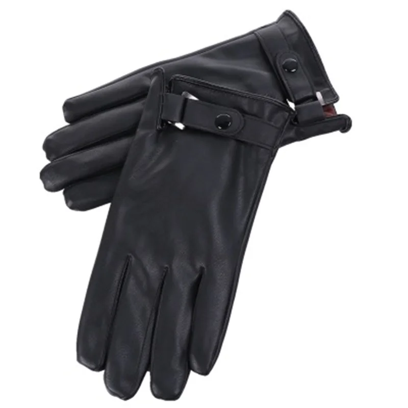 

Leather gloves for men in autumn and winter, touch screen warmth and velvet windproof, cycling and driving leather gloves D58