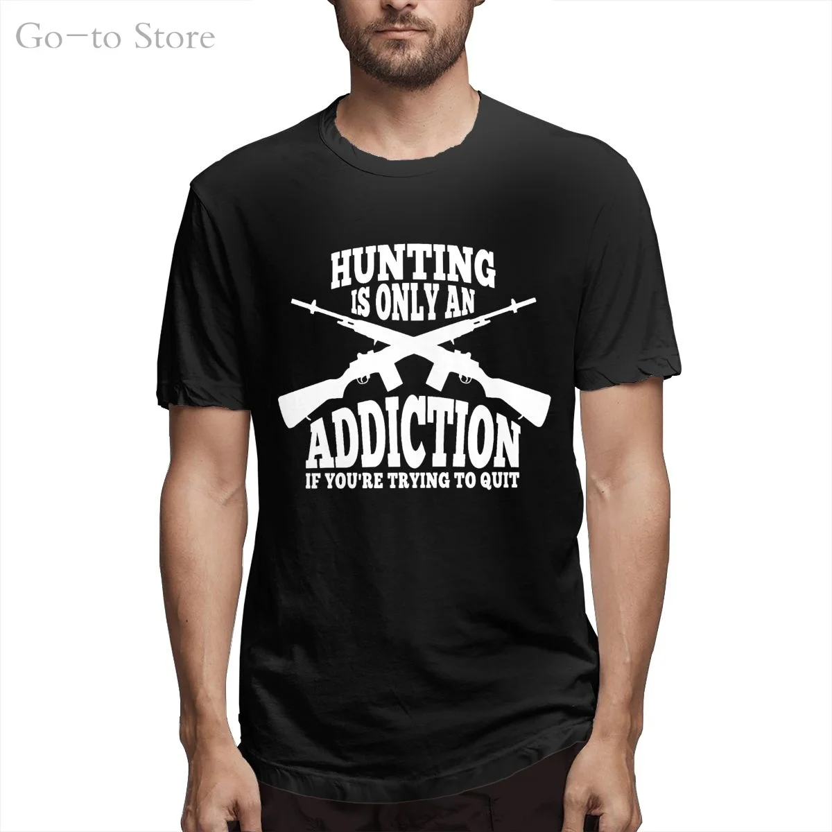 

Hunting Addiction Vintage Style Graphic T-shirt Tee Browning Ruger Mossberg(1)