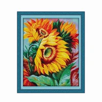 sunflower joy sunday counted cross stitch kit art patterns 11ct 14ct printed stamped fabric embroidery needlework home decor set