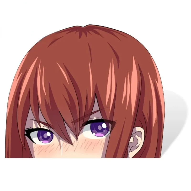 

Cartoon Girl Kurisu Makise Peeker Sticker Graffiti Stickers Big Head Vinyl Anime Peek Decal Waterproof KK13*11cm