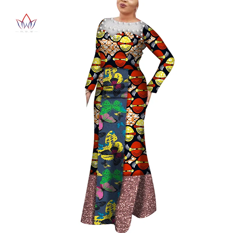 

Africa dresses for women New Arrival 2020 Summer Plus Size Long Africa clothes vestido Pearl dresses for Lady WY6995