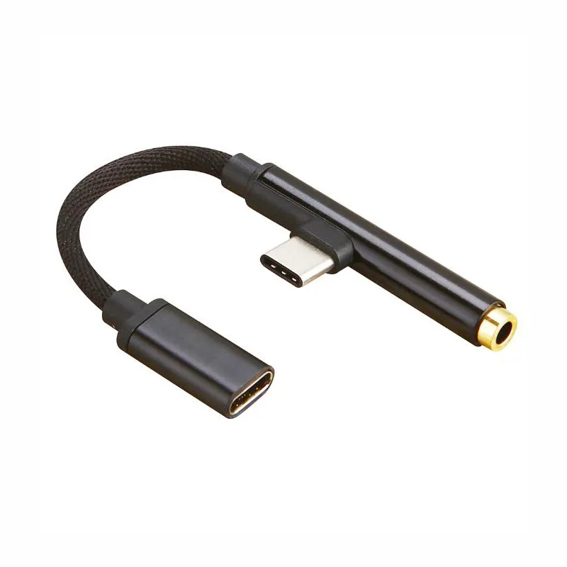

Type-C Connecting Thread 3.5 Audio Data Cable Two-in-One + USB Connector Mobile Phone Charging One with Two