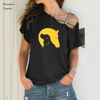plus size 5xl oversized t shirt summer casual short sleeve t shirt women dog and horse friends love picture print femme t shirts