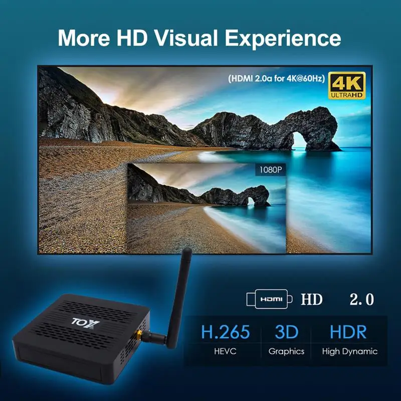 

Android 9.0 TV Box 4GB RAM 32GB ROM S905X3 Quad Core ARM Cortex-A55 CPU 1.9GhZSupport 8K Smart TV Box