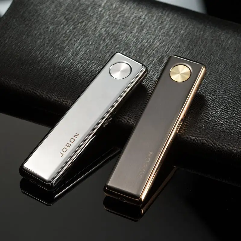 Электронная зажигалка Jobon с USB-зарядкой металлическая тонкая ультратонкая