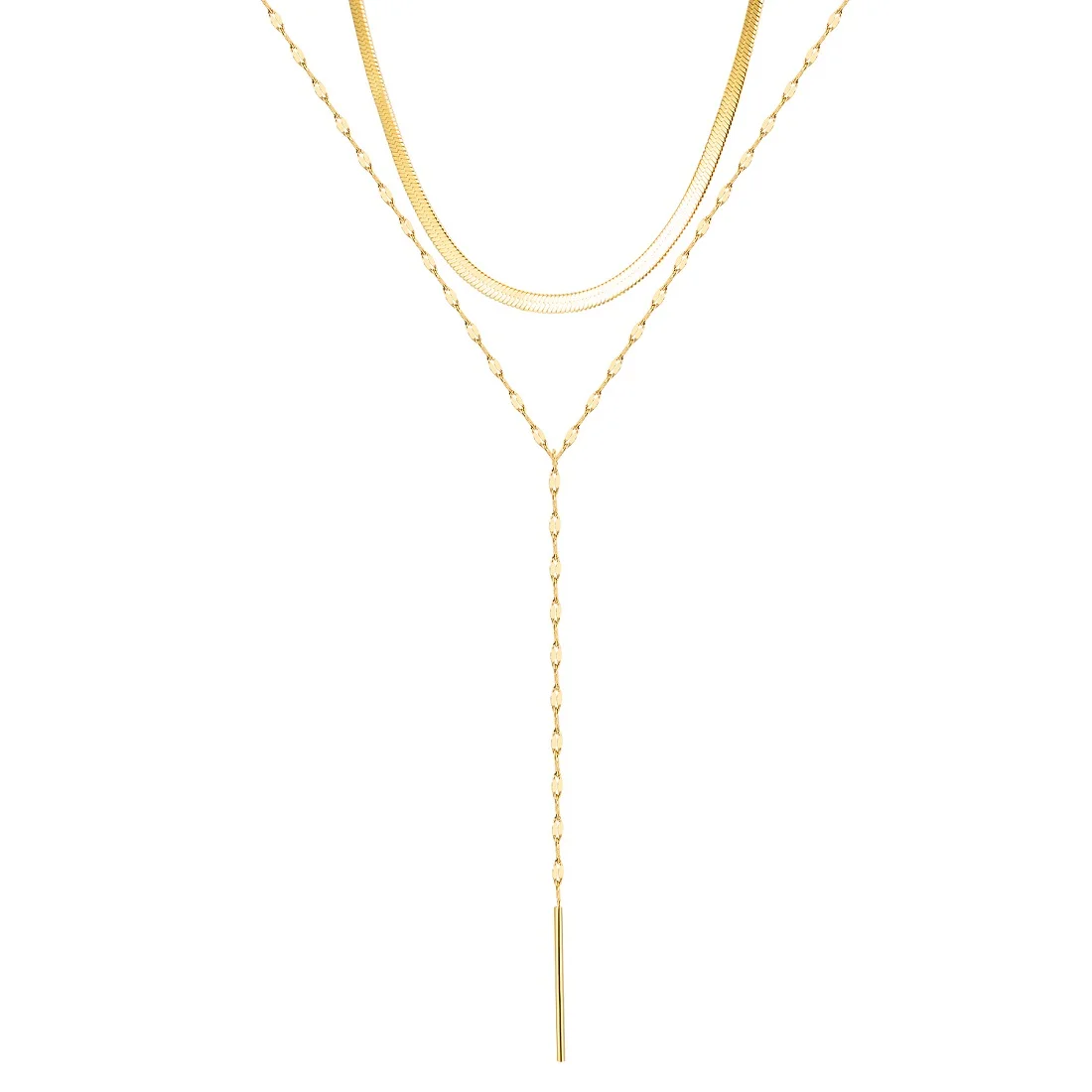 

FATE LOVE Beautiful Girls Child Women Small Chokers Necklaces & Pendant Stainless Steel Fashion jewelry pack of 2