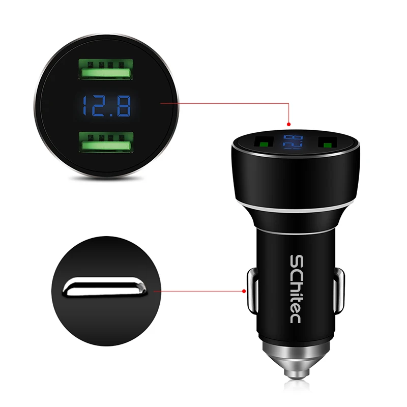 4 8a dual usb car charger universal phone fast charging with led display phone charge quick charge adapter for iphone samsung free global shipping
