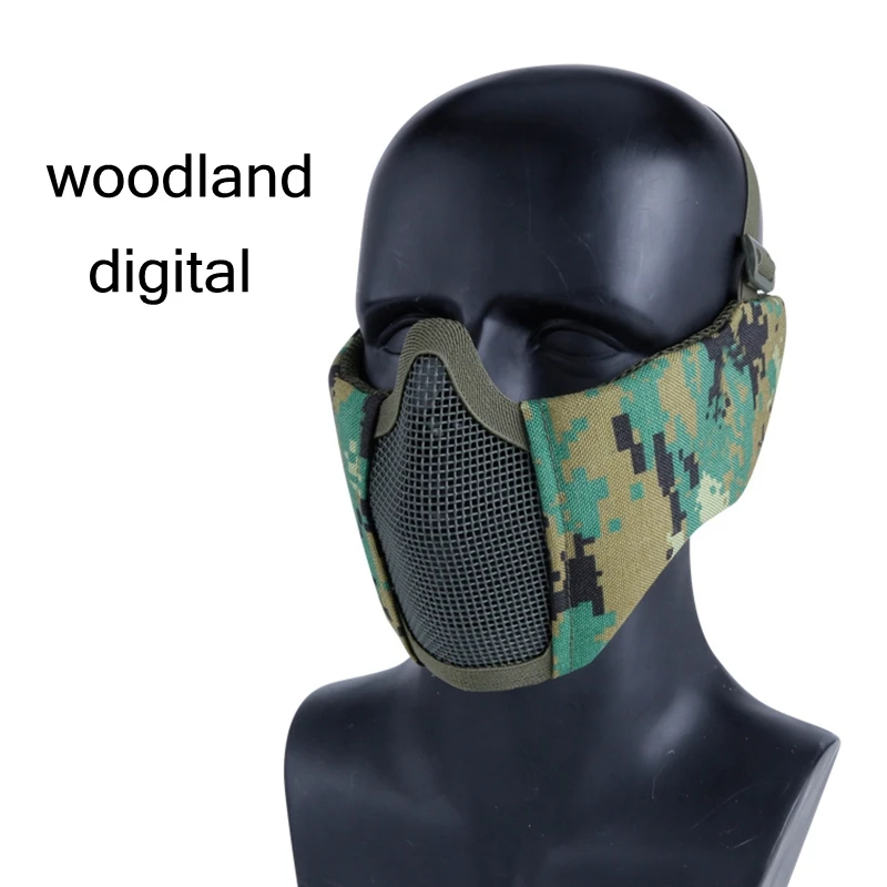 woodland digital Тактические охотничьи маски защита ушей страйкбол Пейнтбол армейские маски ударопрочность стрельба тактические маски - Цвет: woodland digital