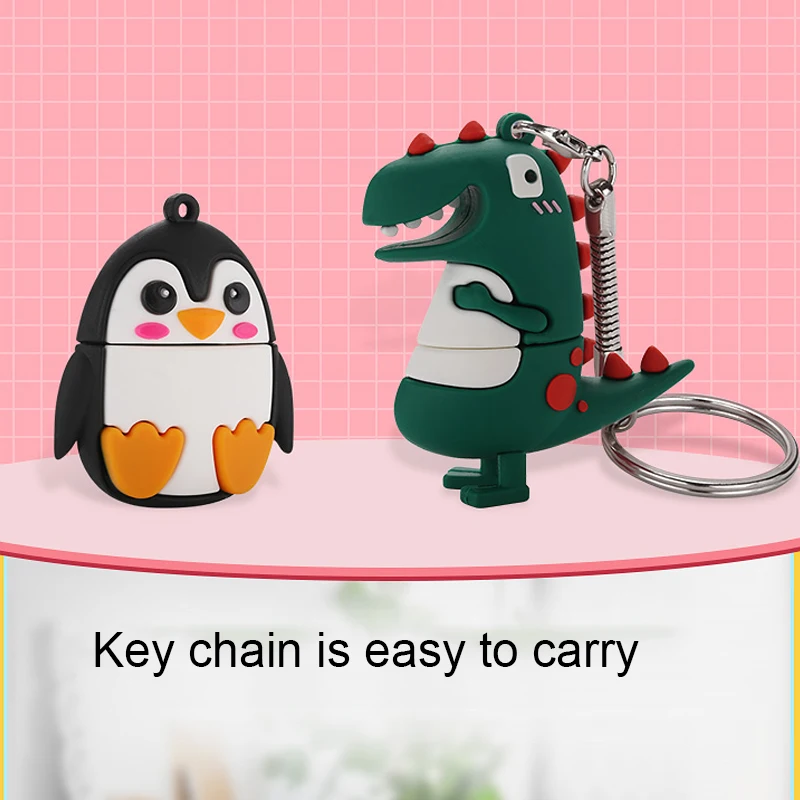 

Animal USB Stick 128GB USB Flash Drive 64GB Memory Stick 32GB Cartoon Cute Dinosaur Fox Personality Pendrive 16GB For Gift