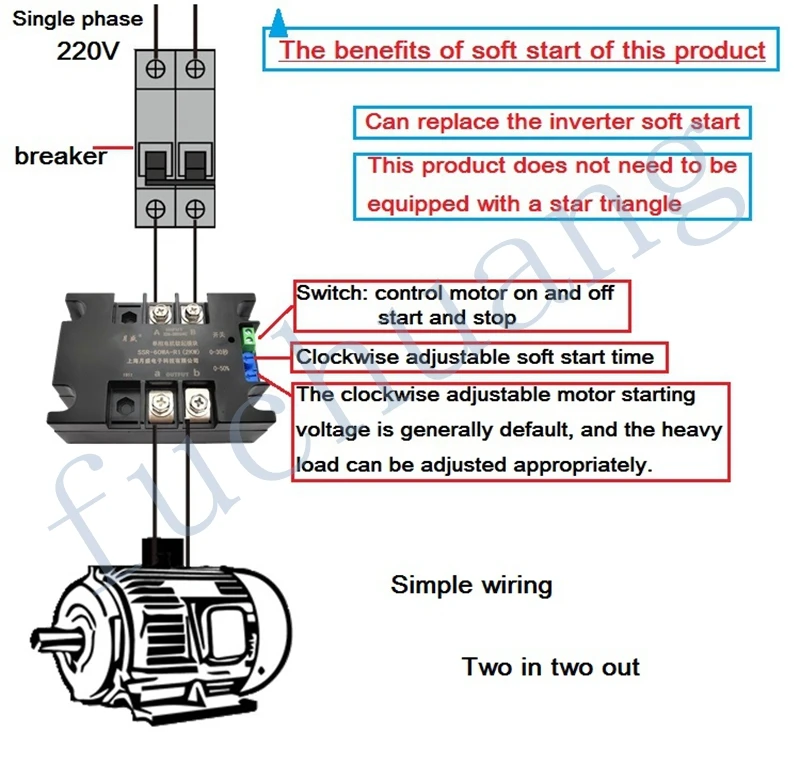 Устройство плавного пуска двигателя Модуль контроллера 220V single-phase2KW4KW6KW8KW мотор, он-лайн, мягкая, начиная с лопастного насоса Редуктор Давления конвейер