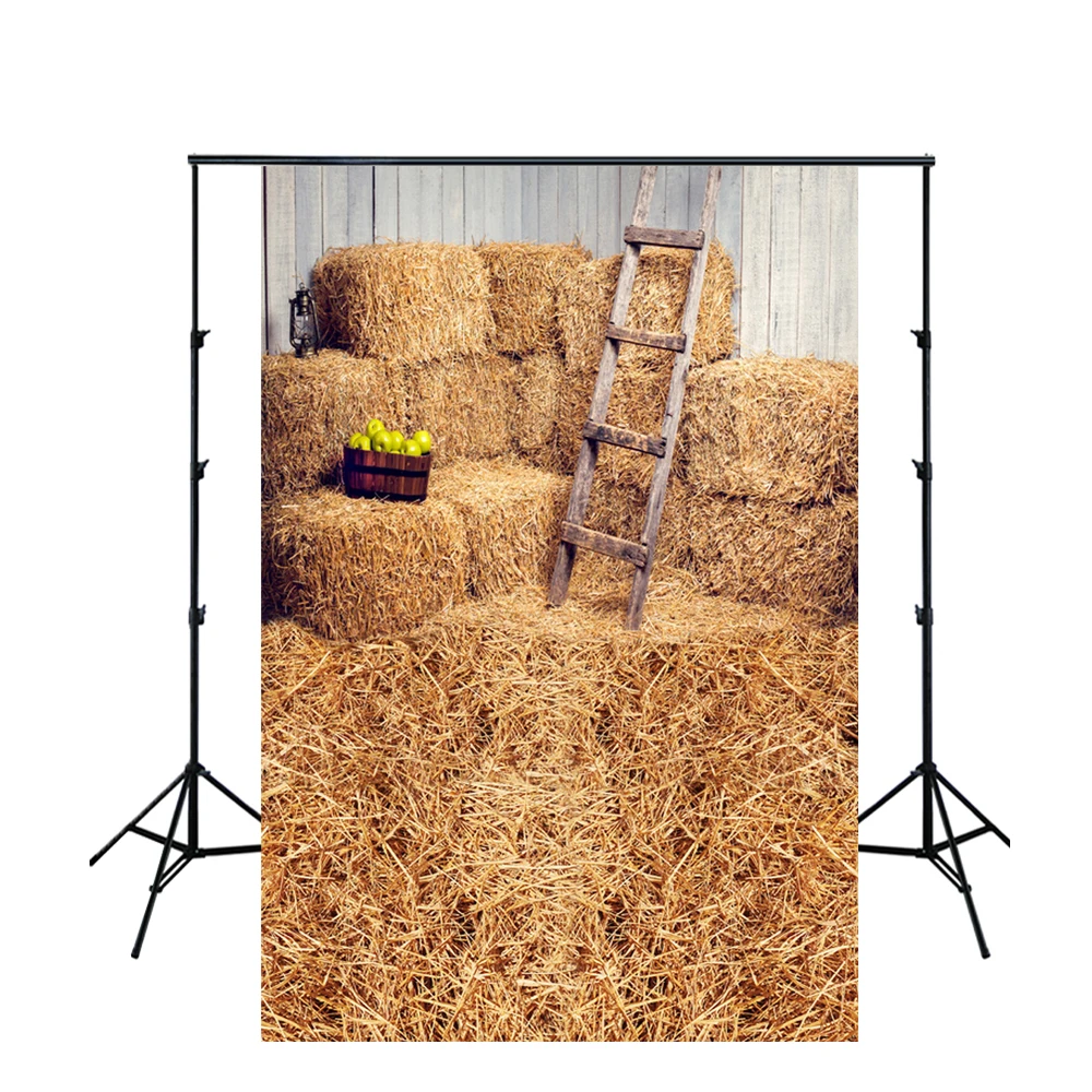 Ферма стог сена фон детский портрет западный ковбой ковбоев тематическая