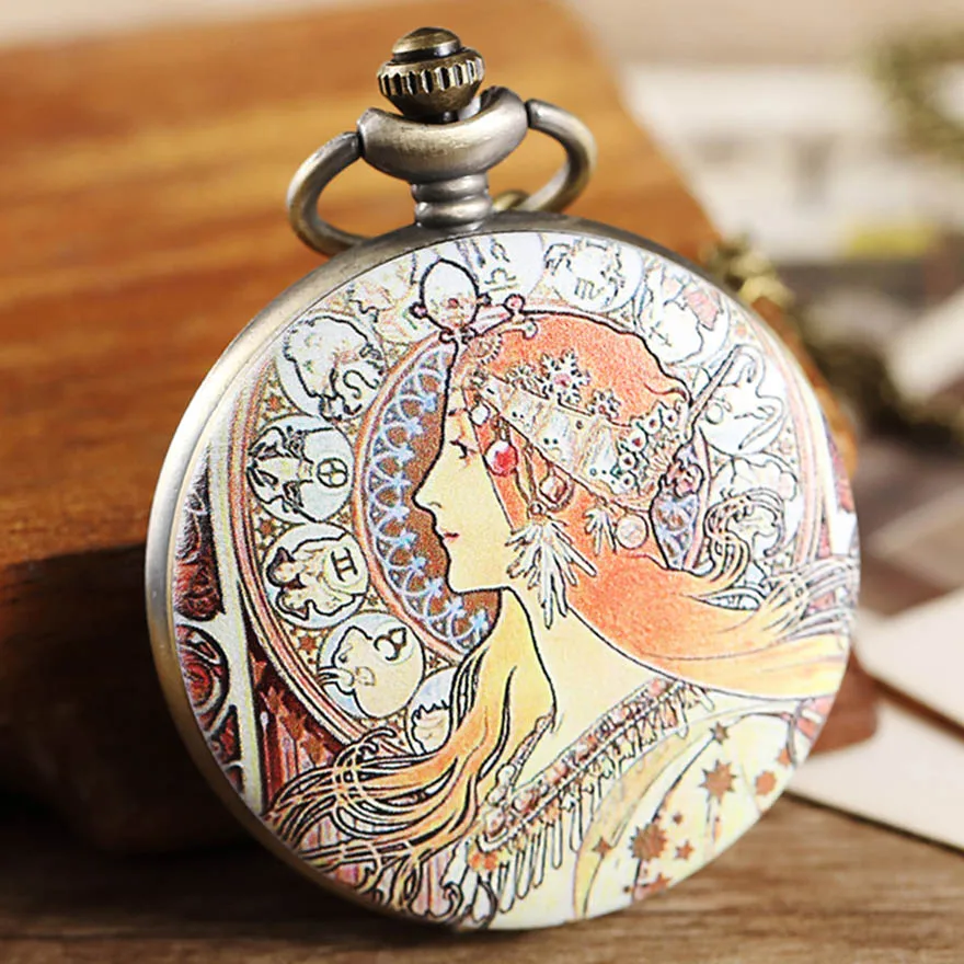 goddess Слон Ганеш карманные часы брелок цепочка ожерелье кулон для мужчин s лиса кошка щенок ретро часы для мужчин женщин Дамы Прямая поставка - Цвет: goddess
