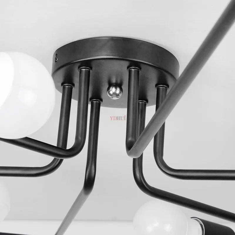 Несколько стержня металлическая люстра Винтаж железа потолочная лампа Edison E27