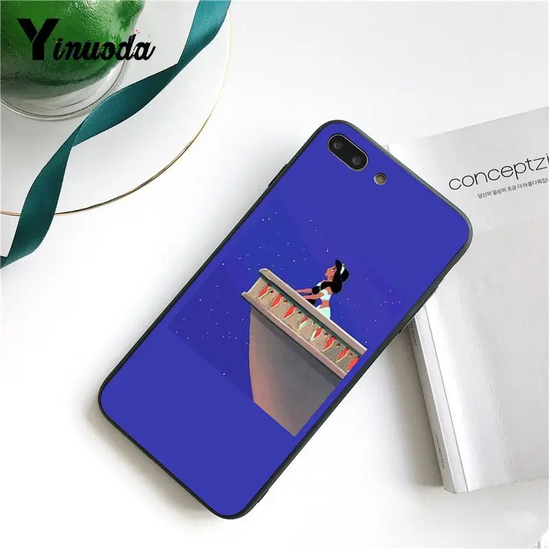 Yinuoda Аладдин Принцесса Жасмин черный мягкий чехол для телефона iPhone 8 7 6 6S X XS MAX 5 5S SE