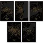 Aberdeen Dundee edinside Глазго инвересс DIY алмазная живопись 5D Черное золото Scotland Map Алмазная вышивка домашний декор