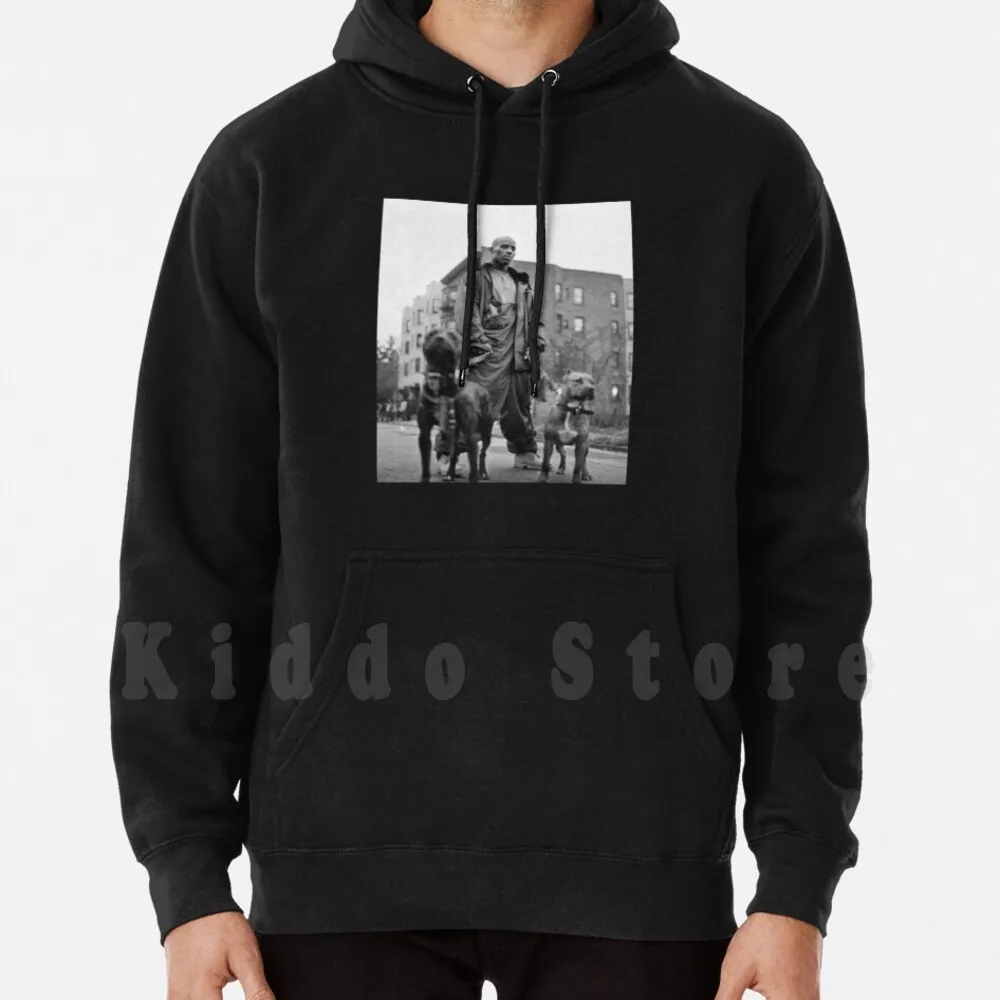 Vintage Dmx Hoodies Long Sleeve Rapper With Dogs Black And White 1990s 90s Flesh Of My Dark Man X