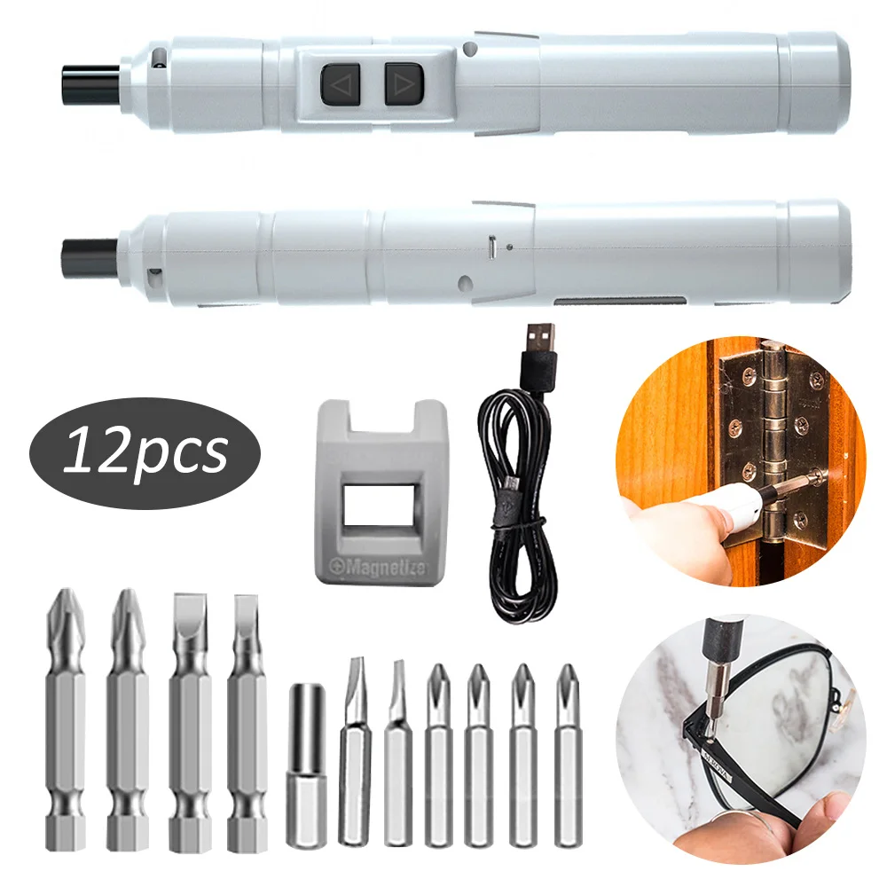 

Portable Professional Cordless Electric Power Screwdriver Drill Magnetic Screw Driver With 11pcs Bits For Small Devices Repair