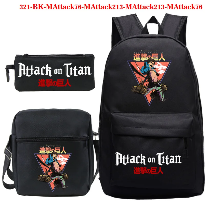 

Mochila Attack On Titan Backpacks 3pcs Set Boys Girls School Bags Student Bookbag Zipper Rucksack Teens Travel Bagpack Anime Bag