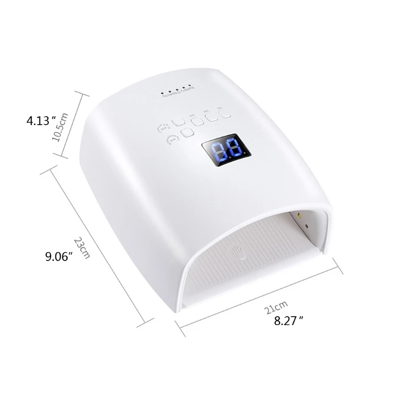 

48W Rechargeable Dryer Quick-Drying Portable Resin Curing Light with Wireless LCD Display 5 Timer Settting UV LED Lamps
