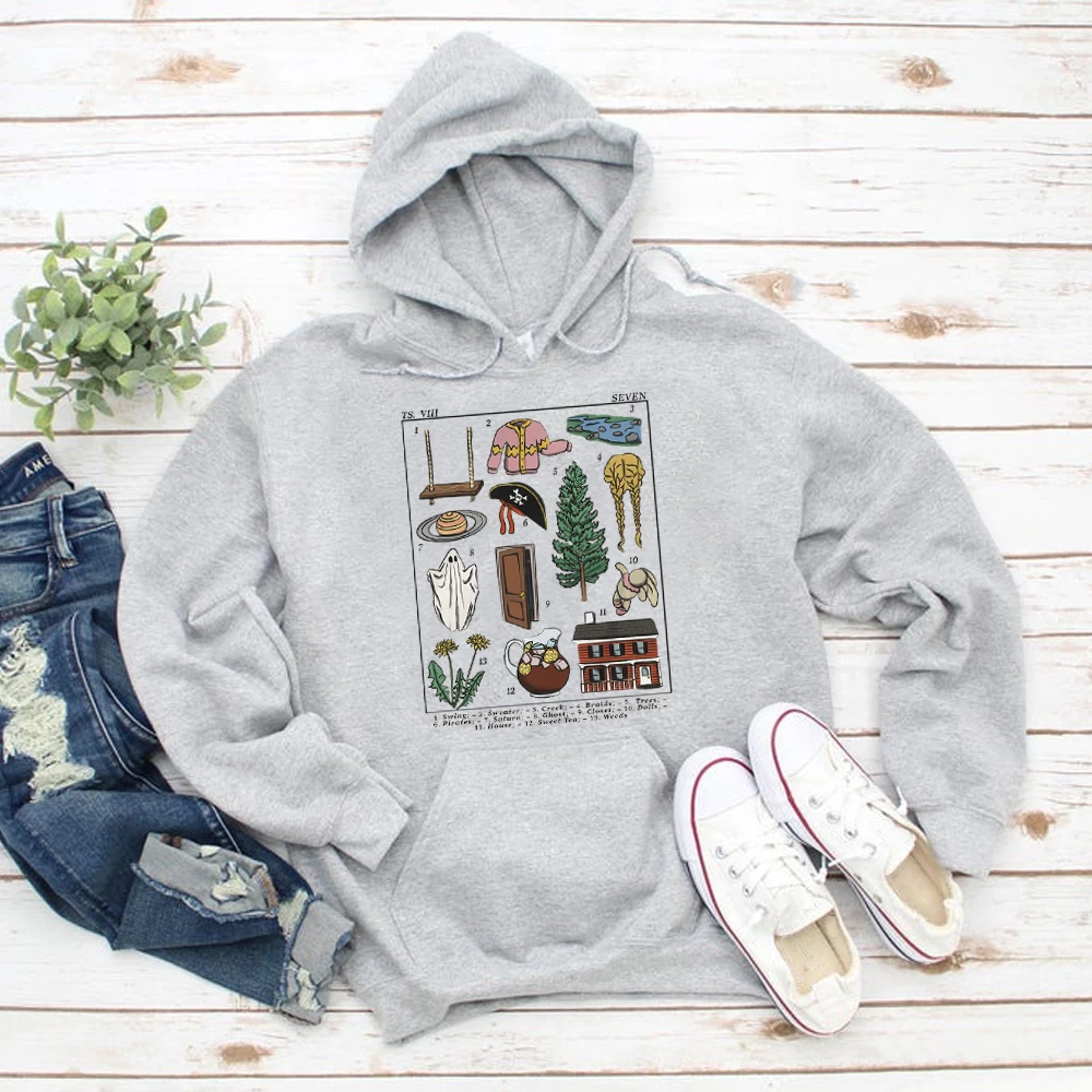 

Taylor Seven Inspired Hoodie Botanical Illustration Popular Song Pop Culture Sweatshirt Pullover Hoodies