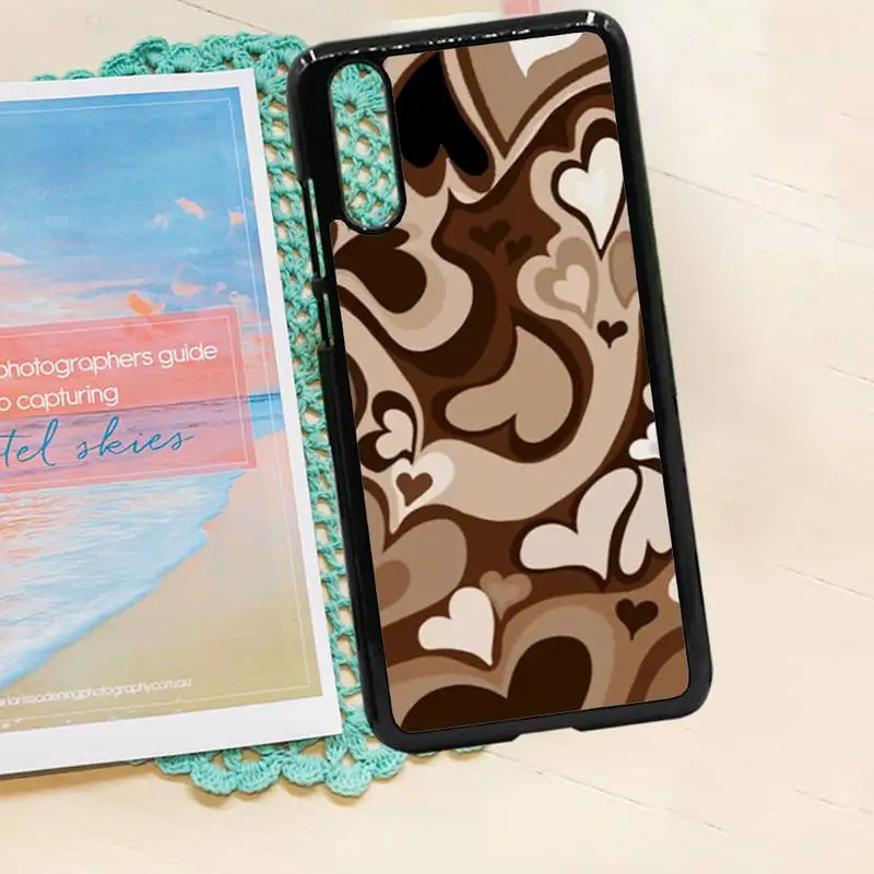 

Latte Love Coffee Heart pattern Phone Case PC for iPhone 11 12 pro XS MAX 8 7 6 6S Plus X 5S SE 2020 XR