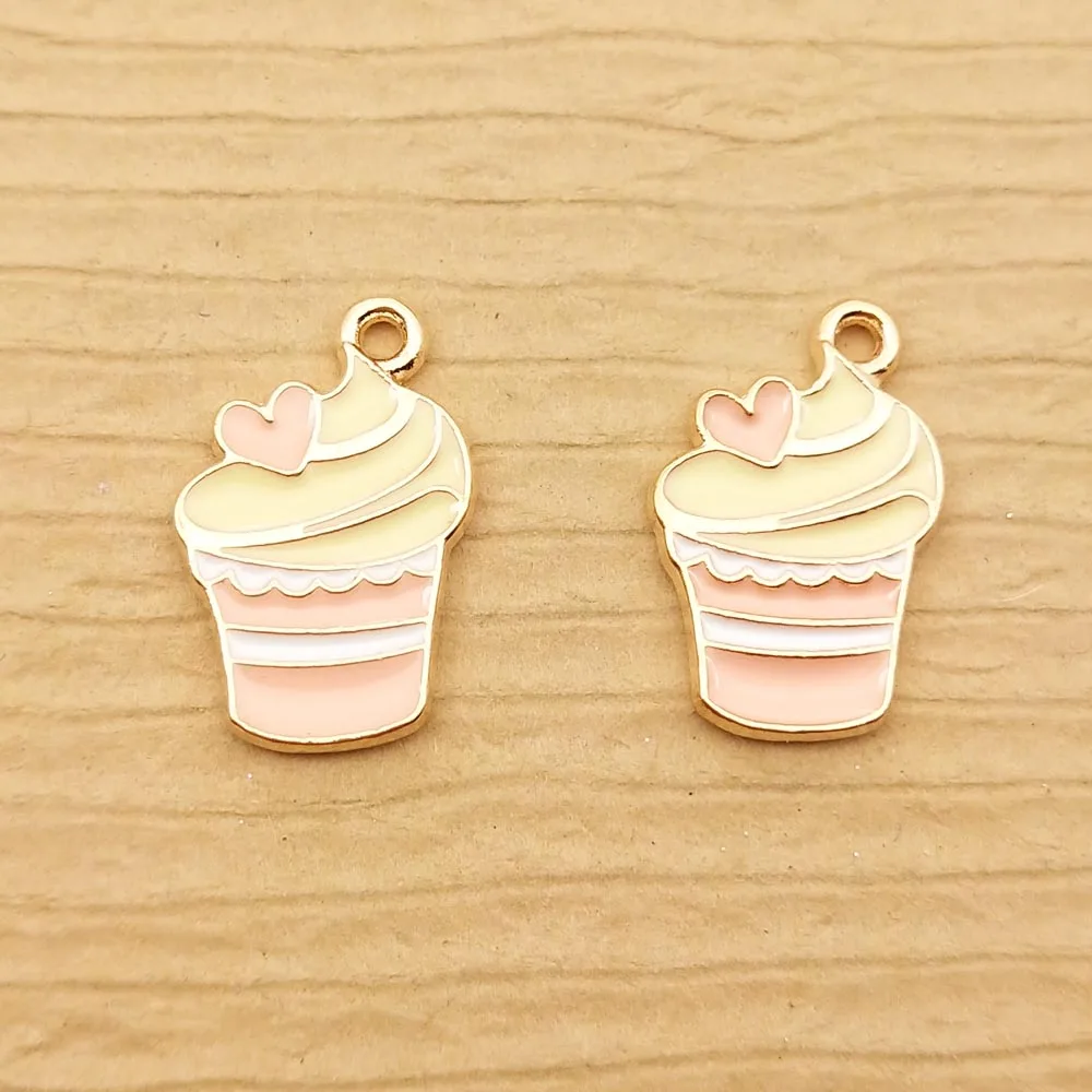 

10pcs 11x18mm enamel ice cream charm for jewelry making fashion earring pendant necklace bracelet charms accessories diy finding