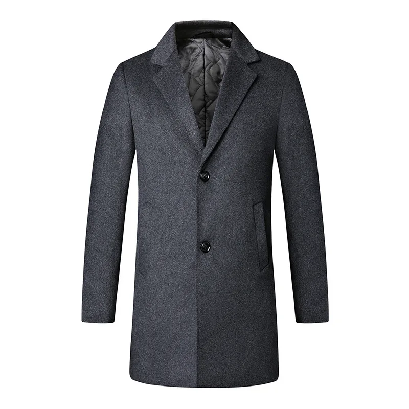 

winter New middle-aged business cloth coat male long thickening of men's suit jacket wool coat