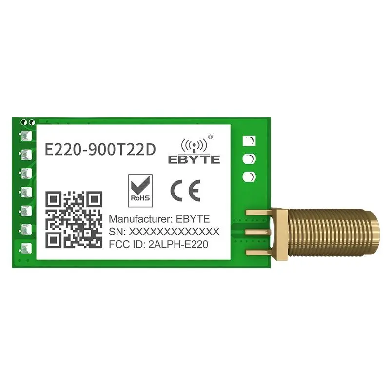 

2PCS E220-900T22D-V1.2 LLCC68 Wireless LoRa Module 868MHz 915MHz UART 22dBm SMAK Antenna Transmitter Integrated Circuits IoT DIY