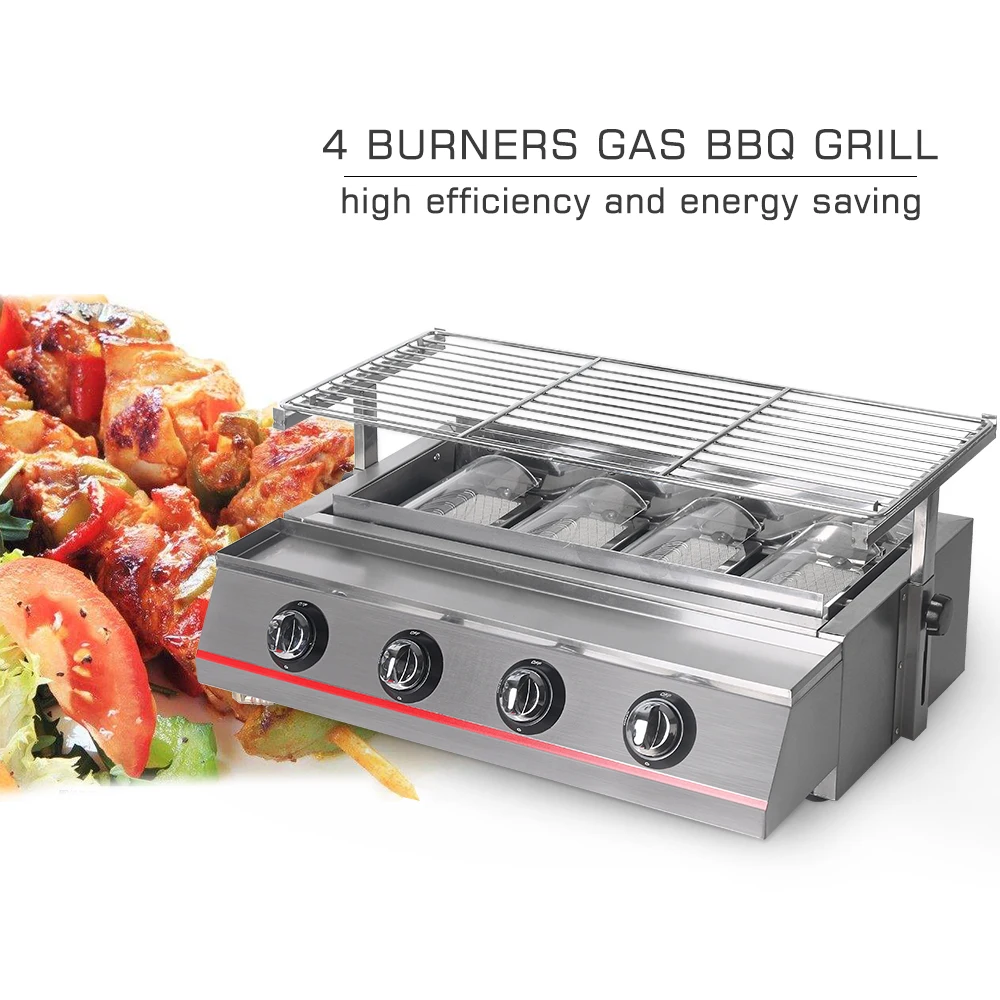 ITOP 4 горелки LPG газовые грили для барбекю регулируемая высота нержавеющая сталь
