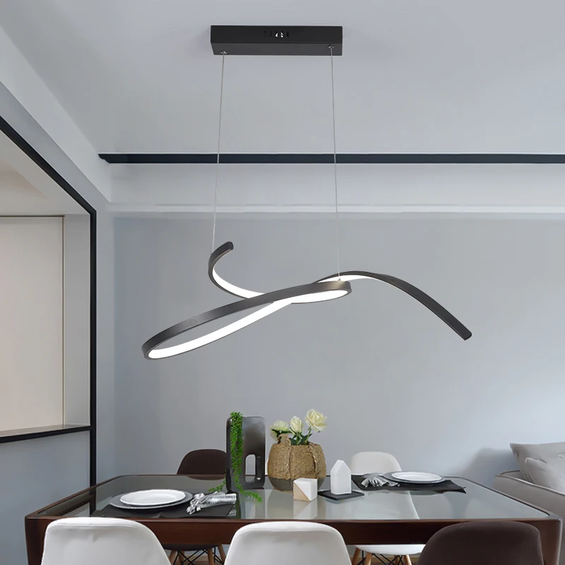 

Matte Black/White Modern Led Pendant Lights For Dining Room Kitchen Room Bar Pendant lamp Lighting Fixtures AC110V 220V