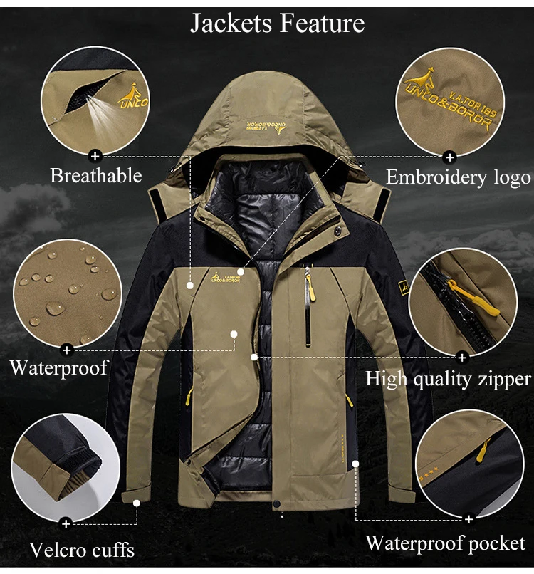 Зимняя Лыжная куртка для мужчин Толстая теплая ветрозащитная водонепроницаемая