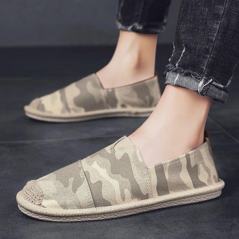 Мужская парусиновая обувь Слипоны Лоферы Летняя Повседневная Эспадрильи
