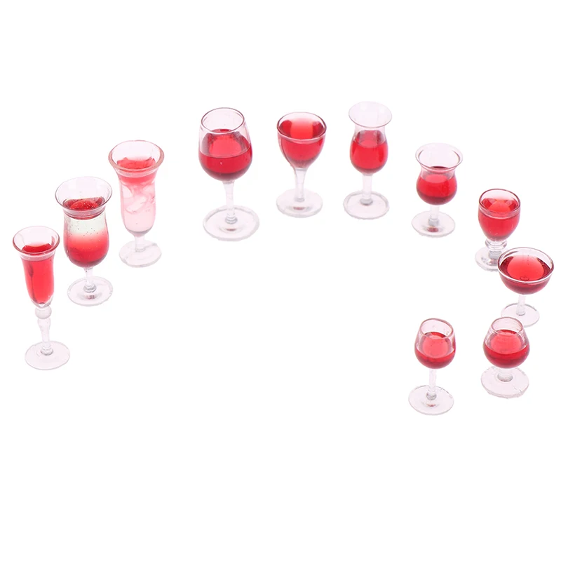 

1/12 Dollhouse Miniature Accessories Decoration Mini Red Wine Glass Simulation Cup Drink Model Toy