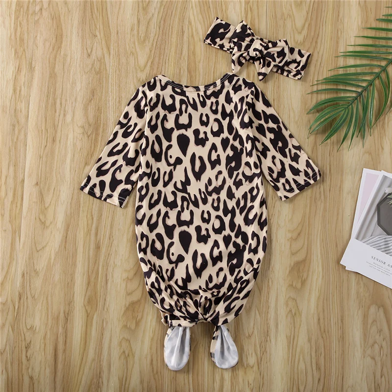 

Newborn Baby Sleeping Bags Leopard Print Cotton Swaddle Blanket Wrap Bedding Sleeping Bag 0-6M