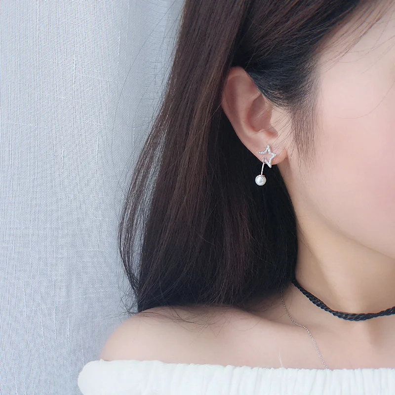 Женские серьги подвески из серебра 925 пробы с жемчугом|Серьги-подвески| |