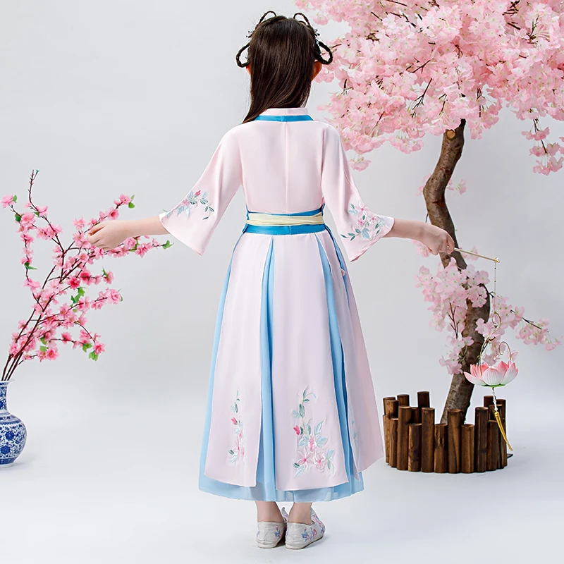 H2500 девочек Hanfu Детская китайский Стиль Древние Традиционные в народном стиле