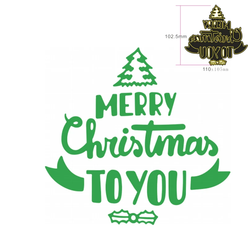 

Merry Christmas TO YOU Metal Cutting Dies Stencils For DIY Decorative Embossing Handcraft Paper Cards Making Die Template New